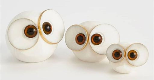 Alabaster Big-Eyed Owls